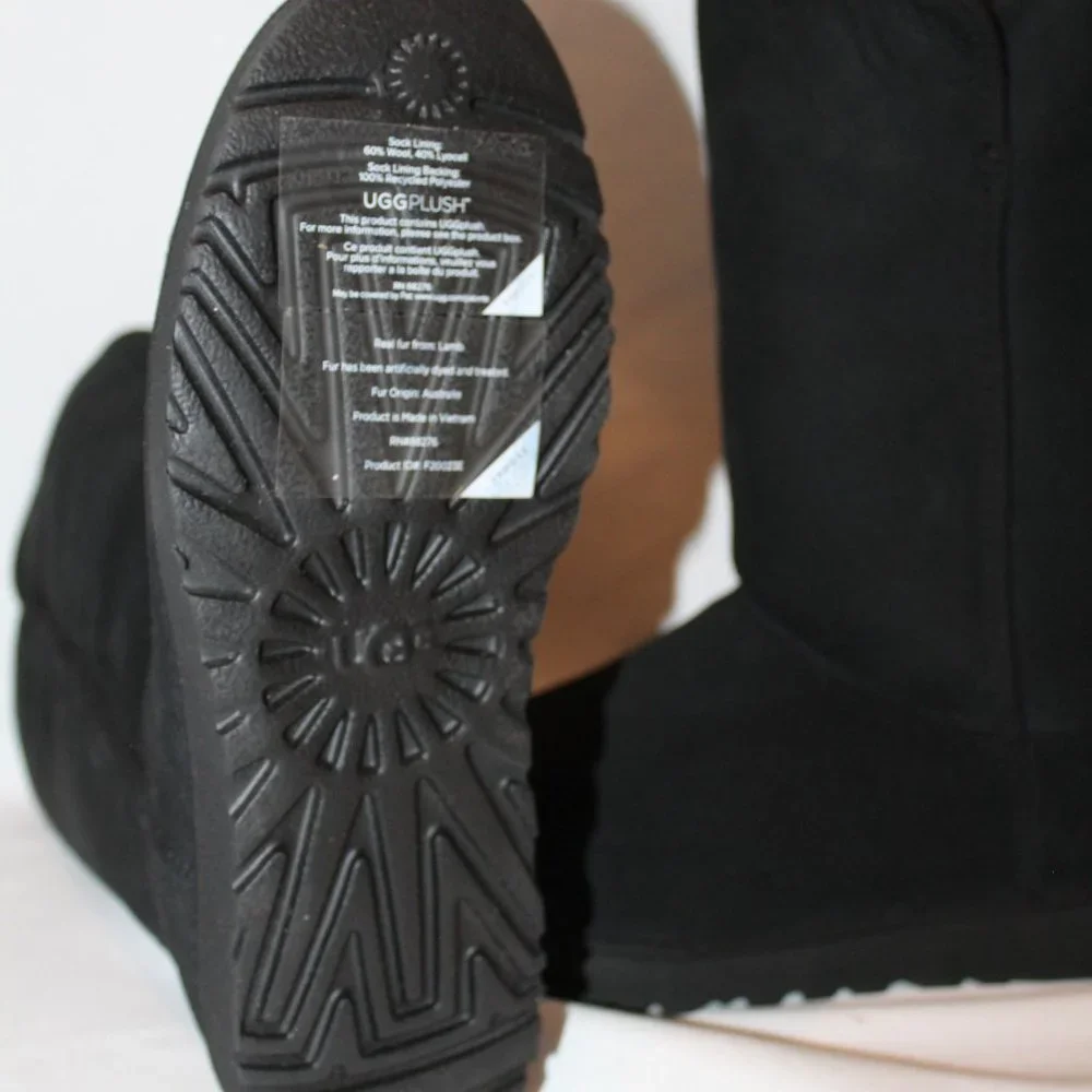 NEW UGG WOMEN'S‎ MICHELE TALL BLACK SUEDE SHEARLING LINED BOOTS